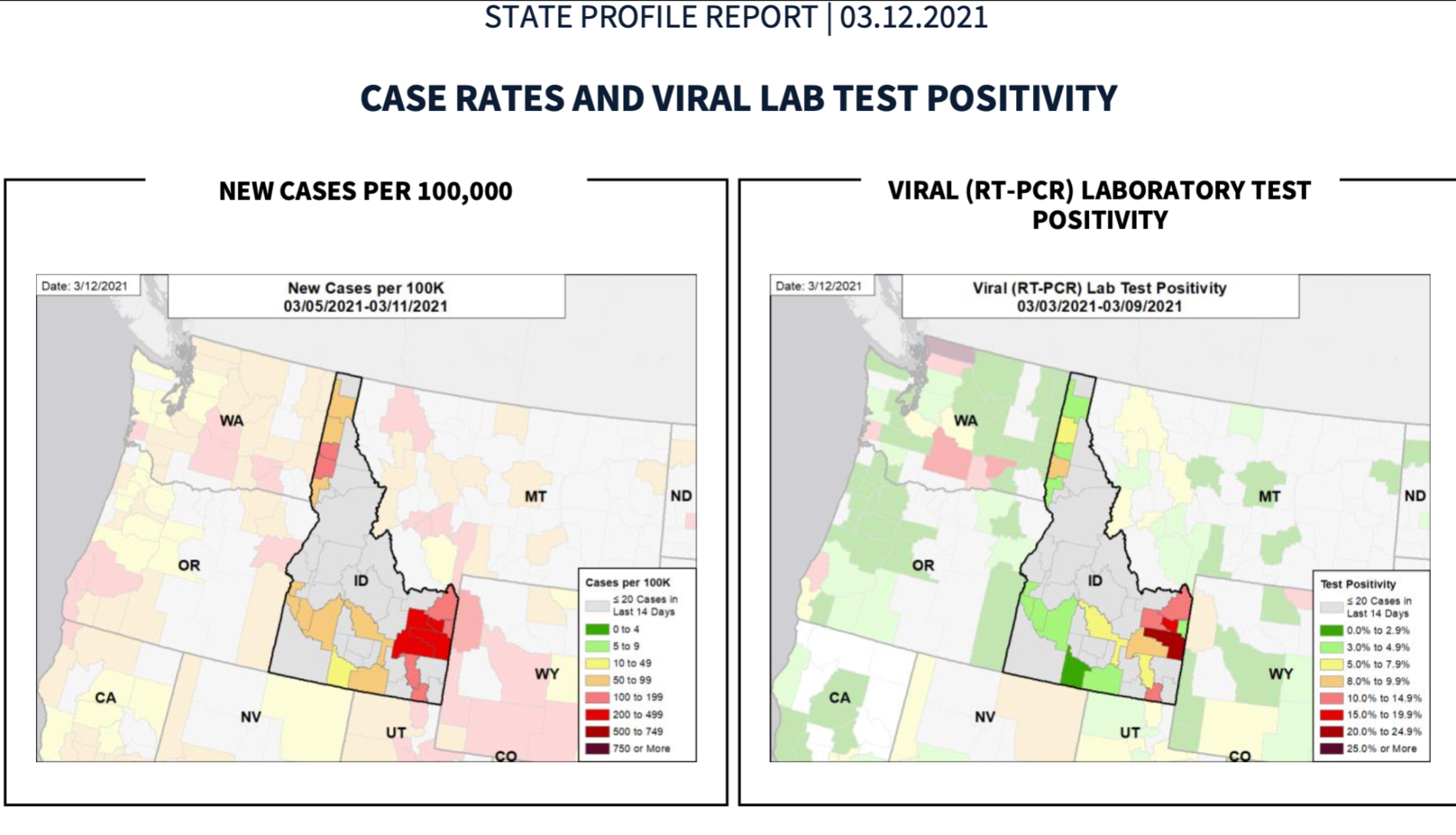Eastern Idaho coronavirus spread - White House 03.18.2021